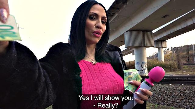 Picked up babe facefucked and pussypounded for cash