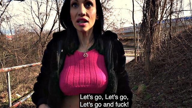 Picked up babe facefucked and pussypounded for cash