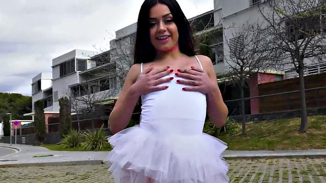 Italian teen gets rough anal and face slapped in public casting