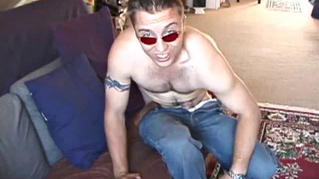 Johnny is back and this time he' swearing a preppy polo shirt and shades. He quickly settles down and gets into his alone time. After oiling up his cock, Johnny strokes it while watching a porn video, and occasionally narrating.