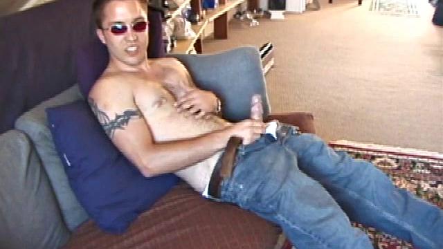 Johnny is back and this time he' swearing a preppy polo shirt and shades. He quickly settles down and gets into his alone time. After oiling up his cock, Johnny strokes it while watching a porn video, and occasionally narrating.