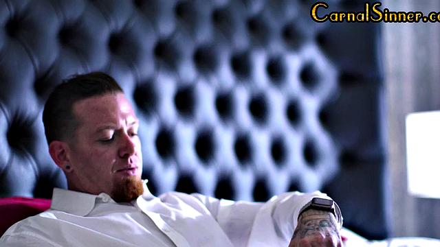 Cheating busty babe pleases lover in forbidden affair