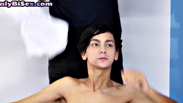 Bisexual cocksucking babe nailed in MMF threesome