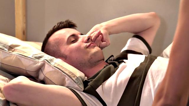 Slim hostel babe sucking and taking after DP spitroasted