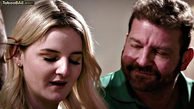 Petite babe bouncing hard in 3some