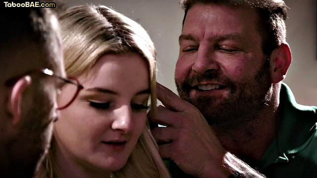 Petite babe bouncing hard in 3some