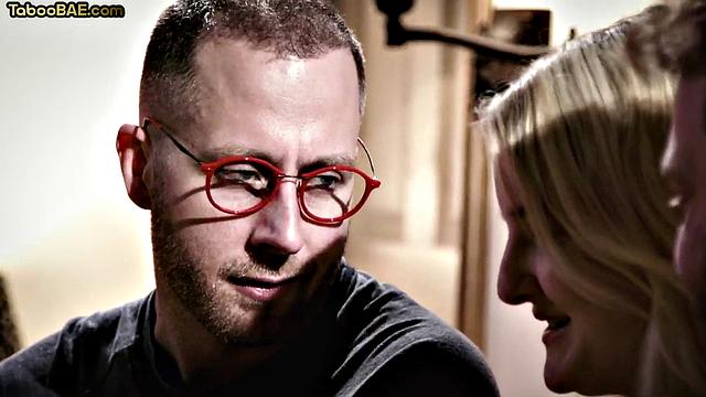 Petite babe bouncing hard in 3some