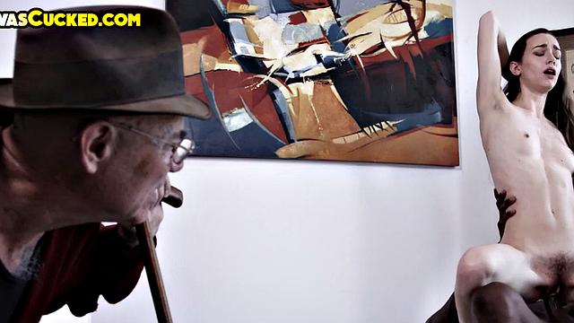 Skinny IR 21yo cuckolds her very old but gold hubby with BBC