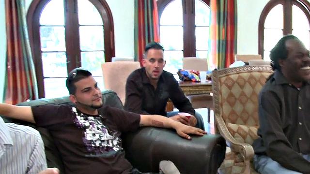 Real party guests sucking strippers