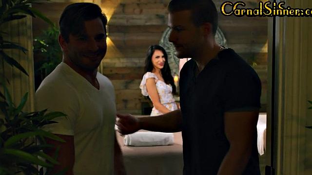 Inked lingerie babe bends for doggystyle