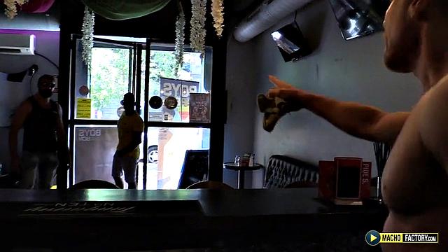 Fucking in a bar. - Bull Fuck in a Guys Bar