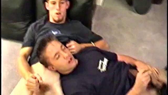 While Adam and Johnny watch porn, they get naked and begin stroking until Johnny decides to suck for the first time. From the look on Adam's face he's pretty good at it.