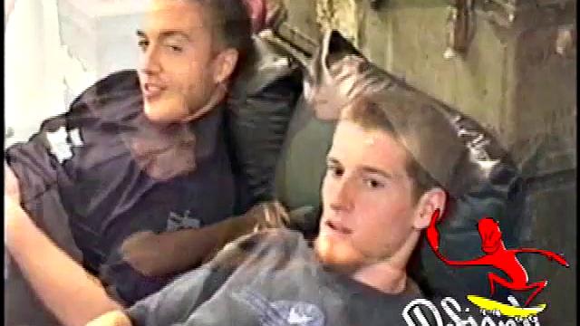 While Adam and Johnny watch porn, they get naked and begin stroking until Johnny decides to suck for the first time. From the look on Adam's face he's pretty good at it.