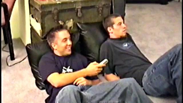 While Adam and Johnny watch porn, they get naked and begin stroking until Johnny decides to suck for the first time. From the look on Adam's face he's pretty good at it.