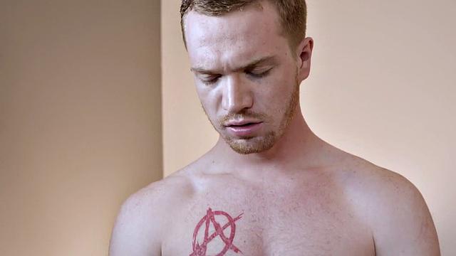 Inked jock rimmed and breeded for jizz by stepbro after blowjob