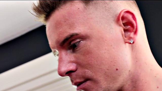 Athletic bottom sprays after spitroasted by studs