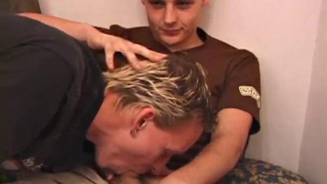 Roar and Gunner take turns sucking a thick cock and moaning with pleasure
