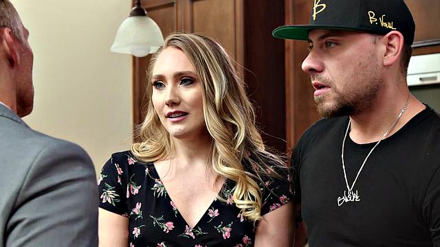 Taboo babe rides stepdaddy in oiled sinful massage