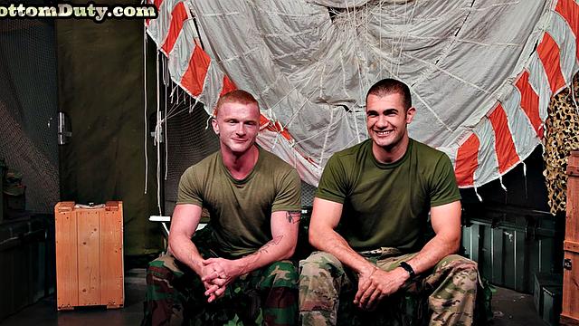 Military ginger stud bareback fucked on duty after casting