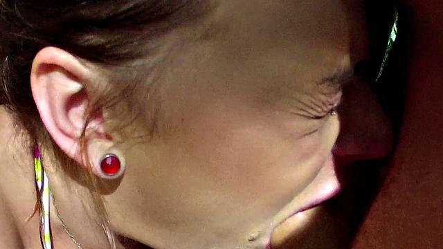 Inked up cutie in bikini takes a wild ride on stranger's dick & balls