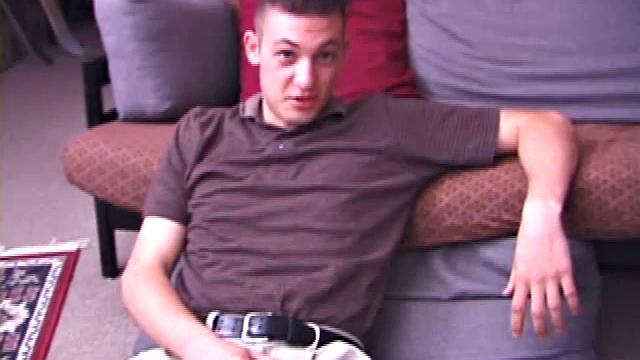 Jeremy strokes his cock and moans for more
