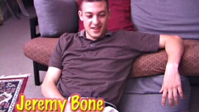 Jeremy strokes his cock and moans for more