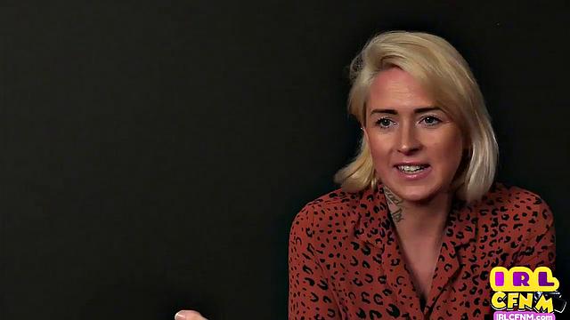 CFNM amateur tattooed MILF sucks and wanks hard cock