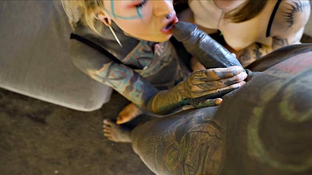 Alt-punk Teen Girls Share A Cock