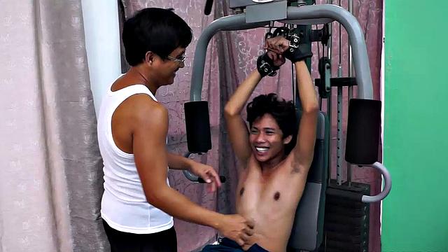 These boys just keep coming for a workout, and they surely get one! This time Asian cutie Idol gets restrained to the equipment for a hearty tickle workout on every muscle of his body.
