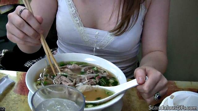 Toilet slut sucking on cock