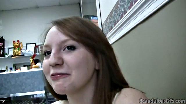 Toilet slut sucking on cock