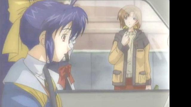 Аниме парочка жарко трахается с огромными сиськами и страстью