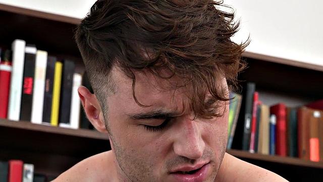 Mesmerized jock fucked in office by dominant colleague