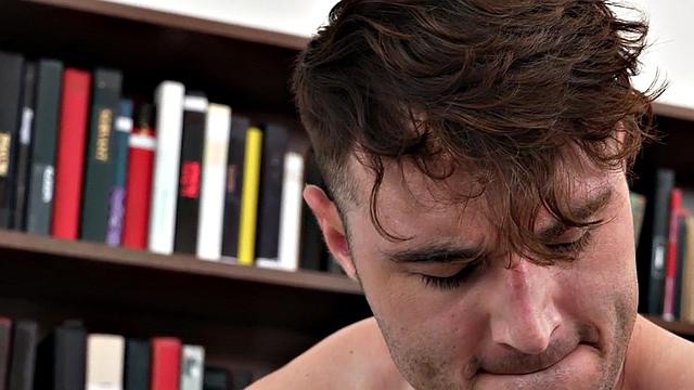 Mesmerized jock fucked in office by dominant colleague