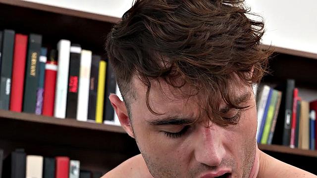 Mesmerized jock fucked in office by dominant colleague