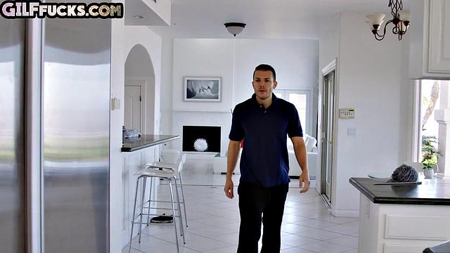 Busty cougar drilled by her man