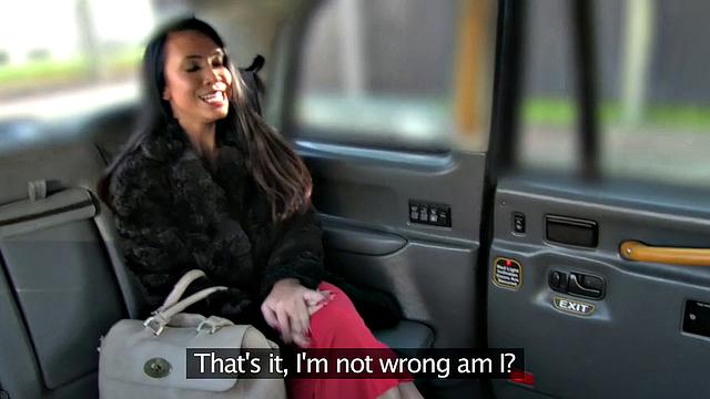 Cabby takes care of her frustrated pussy with a hot ride in reverse cowgirl position