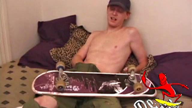 Dane Will has just come in from skateboarding and needs to relax. His hand quickly finds the growing bulge and he begins to stroke it. Dane is a true show off and poses and fingers his ass for the camera.