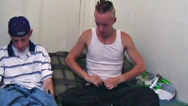 Roar and Tag watch a little porn while rubbing around on their jeans. Then pants drop and so does Roar. He wastes no time getting his lips around Tag's long cock. Roar strokes his dick, while sucking Tag.