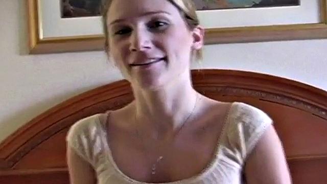 POV blowjob teen goes down on in close up