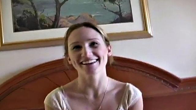 POV blowjob teen goes down on in close up