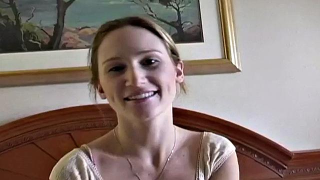 POV blowjob teen goes down on in close up