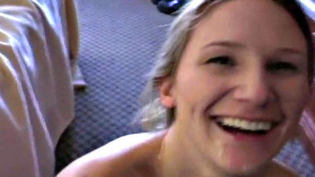 POV blowjob teen goes down on in close up