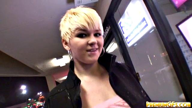 Sexy busty blonde sucks and fucks dick