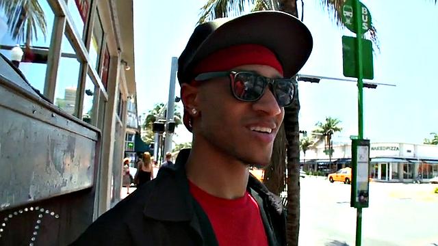 A kinky BBC pound a white guy's ass in public with his glasses on!