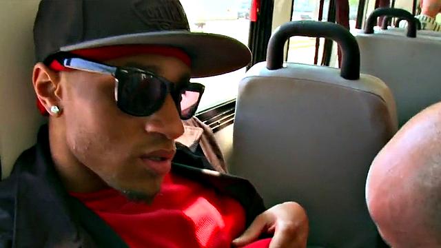 A kinky BBC pound a white guy's ass in public with his glasses on!