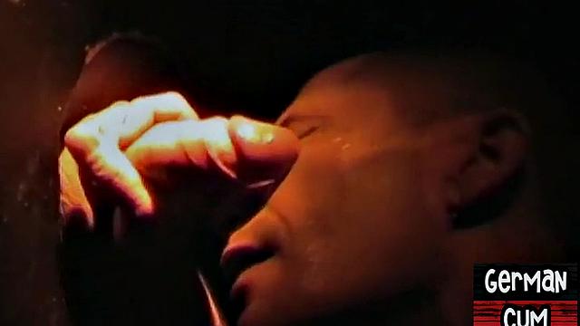 Amateur German sucks cock in closeup till facial