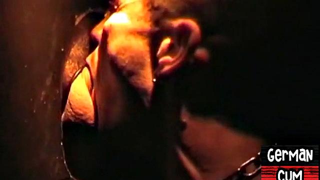 Amateur German sucks cock in closeup till facial