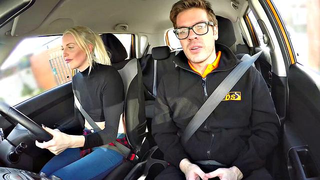 Blonde babe Learner gets off on cock play and squirts in pleasure