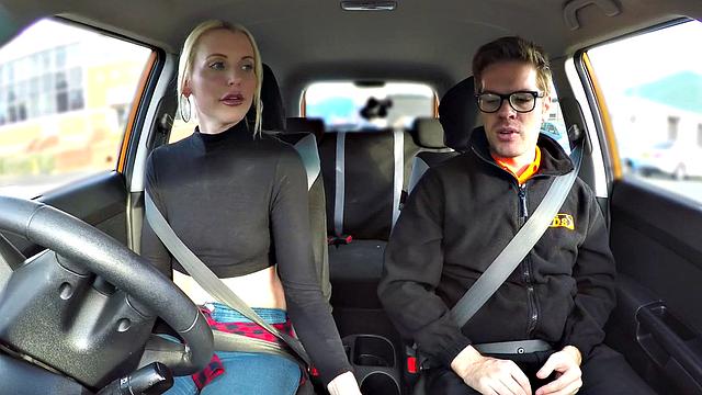 Blonde babe Learner gets off on cock play and squirts in pleasure